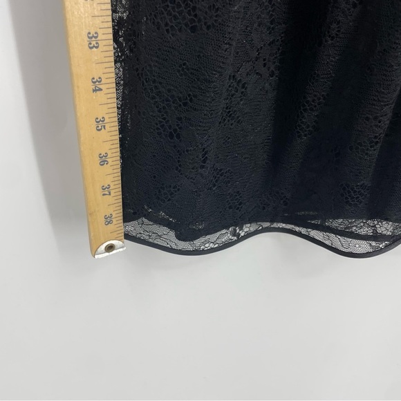 Mia Black lace slip dress bell sleeve belted Sz S 100% silk sz 46 US 12 - Picture 7 of 9
